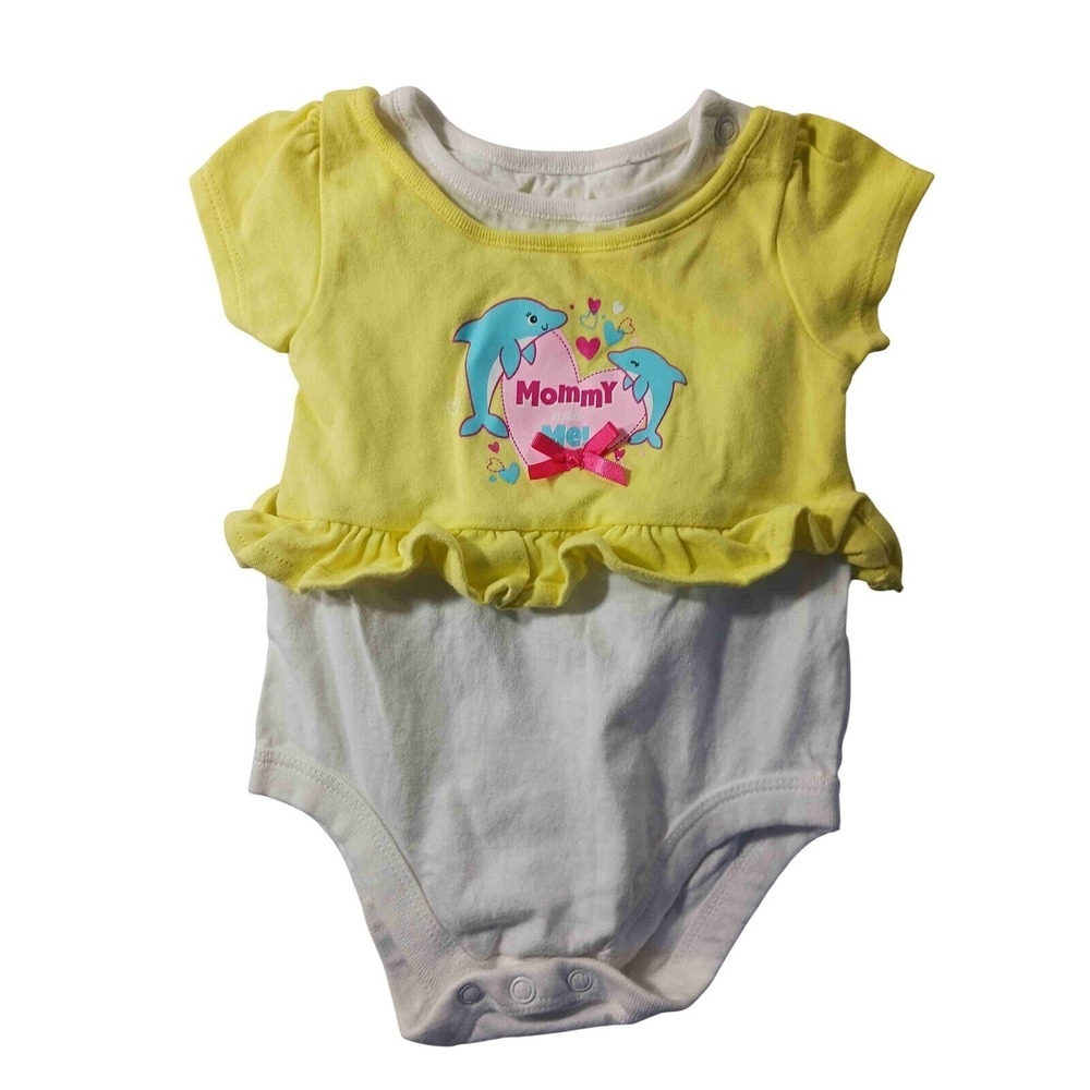 Garanimals Mommy & Me Dolphin Romper 0–3M‎ Baby Girl Yellow Bodysuit Vacation